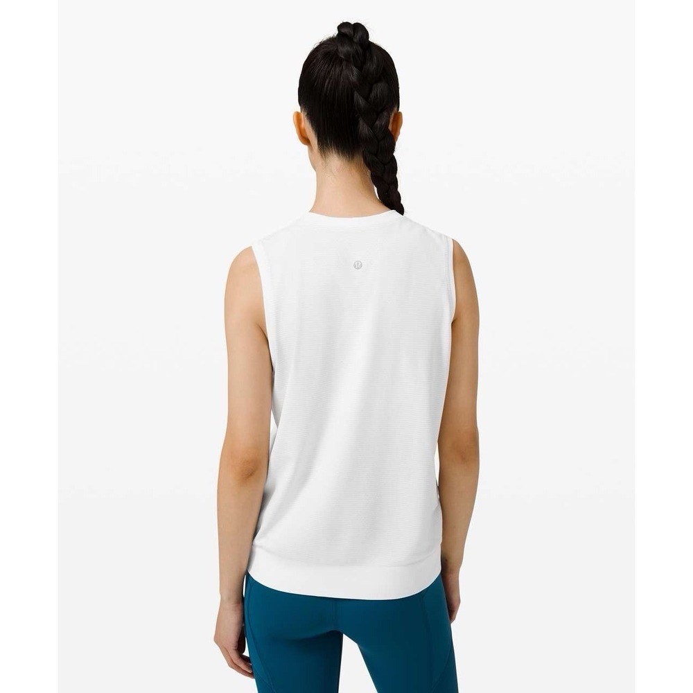 Lululemon Swiftly Breathe Muscle Tank Top White / White Sz 6-8 (approx)